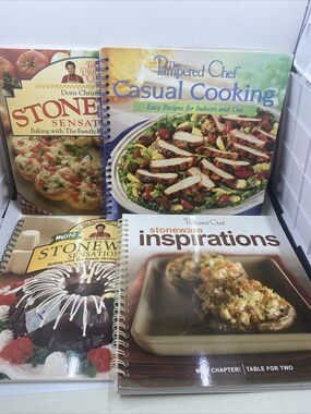 Pampered Chef Lot Of 4 Cookbooks Main Dishes Casual Cooking. Vintage